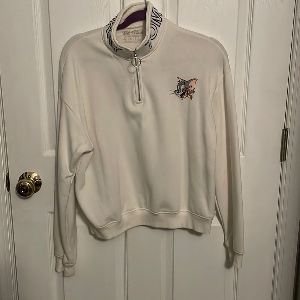 Tom and Jerry Zip Up Turtle Neck Sweater